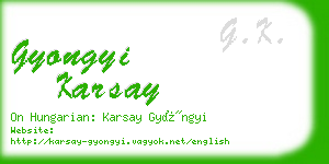 gyongyi karsay business card